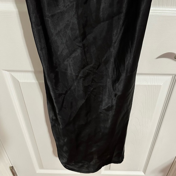 BEBE: LBD Satin Bodycon Cowl Neck Slip Dress - Picture 10 of 15